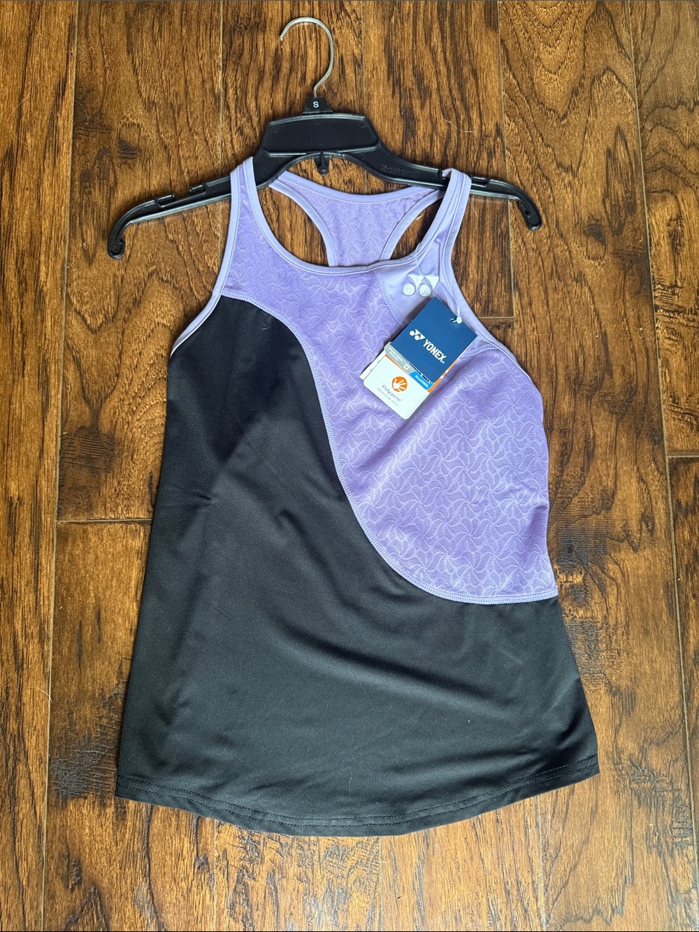 NWT!  Yonex Lavender and Black Racerback Athletic Tank, size XS